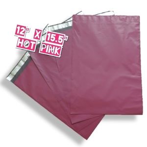 100 Hot Pink Poly Mailers 12x15.5